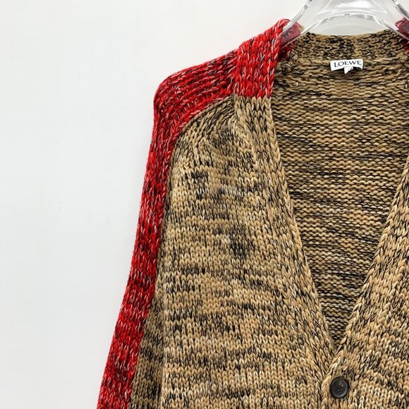 Loewe Color-block wool V-neck knit cardigan - Picture 3 of 7
